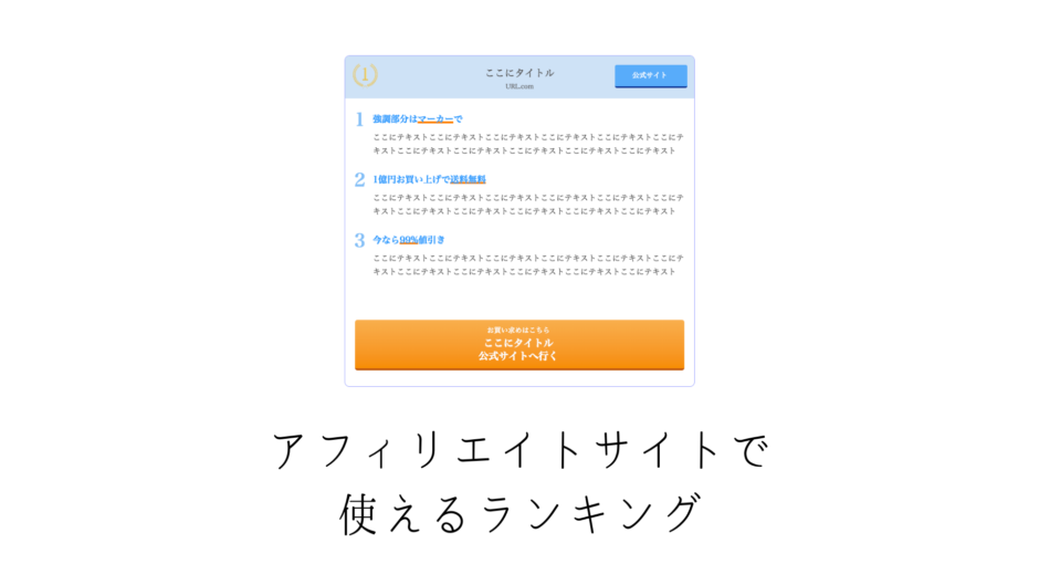 コピペで使える アフィエリイトサイトで使えるランキングボックスのデザイン9 ショボいウェブ制作